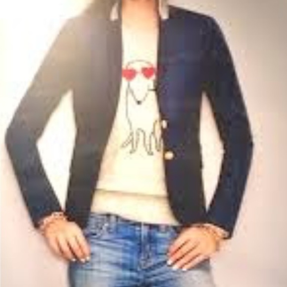 Rare! J. Crew Wool Dog w/ Heart Shaped Eyes Crew Neck Sweater, size M - Picture 1 of 8